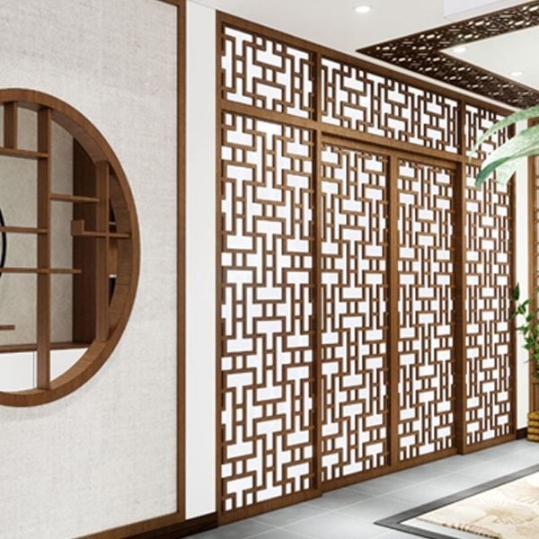 Vách ngăn gỗ CNC nghệ thuật